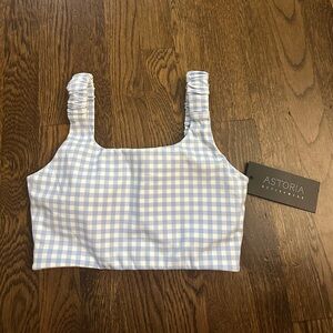 NWT Astoria Activewear Luxe Balance, Women’s Ruched Gingham sport bra, small